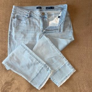 J.Jill Fringe Cropped Jeans, Size 6
